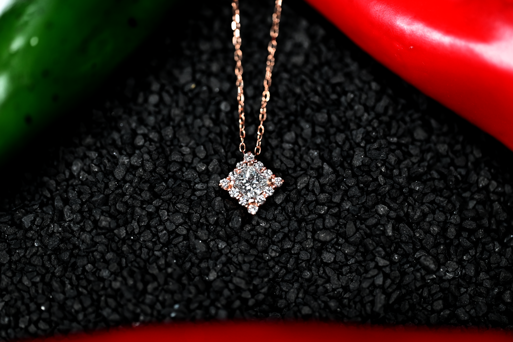 Princess, Baguette and Round Diamond Necklace | Stardust | Brilliant Earth